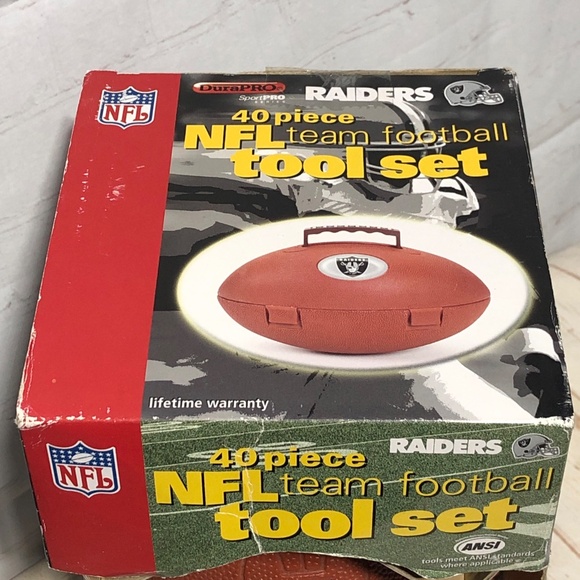 Raiders Nfl Team Football Tool Set 40 Piece Vintage Rare - Picture 5 of 15